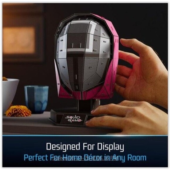 Squid Games Manager Mask 3D Model Kit 4D Build, Puzzle Netflix w Stand NEW - Picture 4 of 11